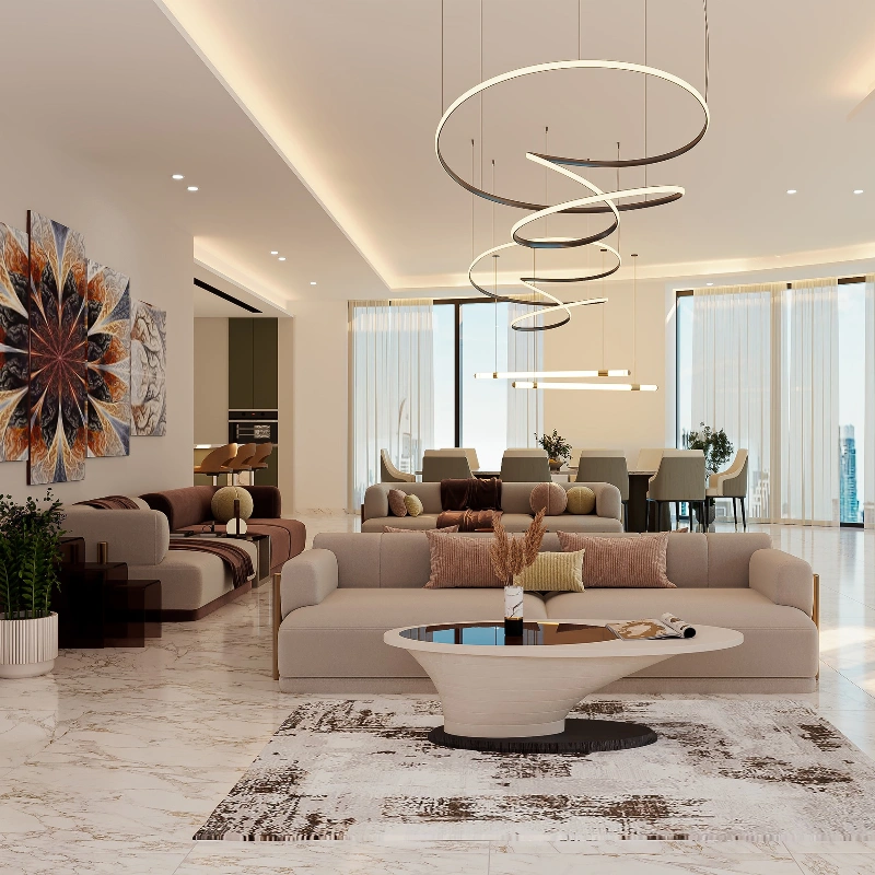Luxury Villa Living Room Design UAE