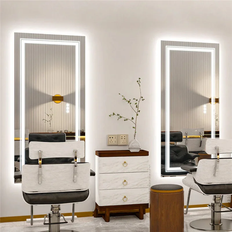 large styling mirrors for modern hair salon