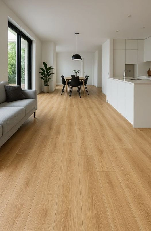 Clean light wood floors for modern rooms.