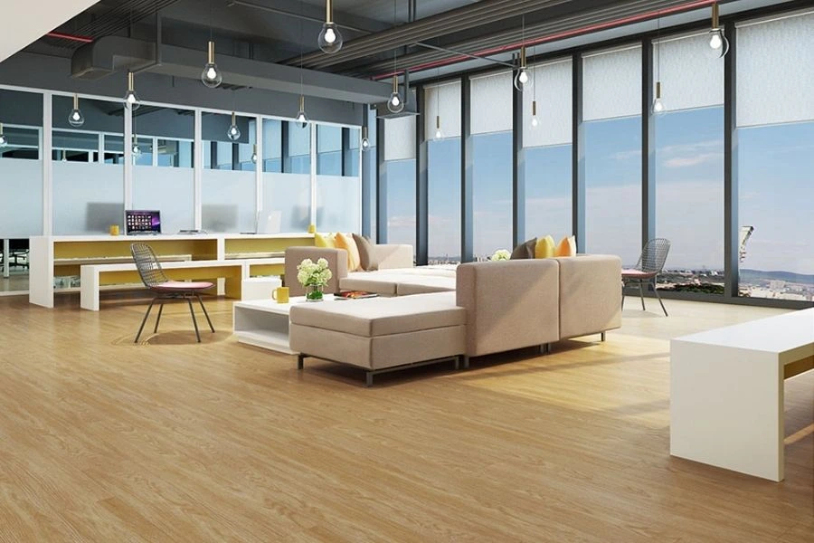 Light wood floor for modern office room.