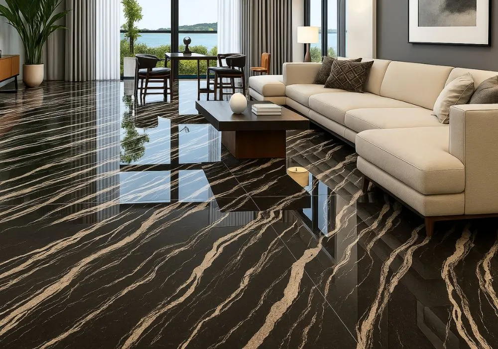 Luxury ceramic tile flooring for elegant rooms.