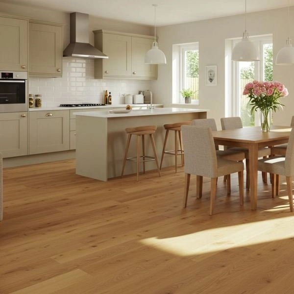 Easy clean vinyl flooring for modern kitchens.