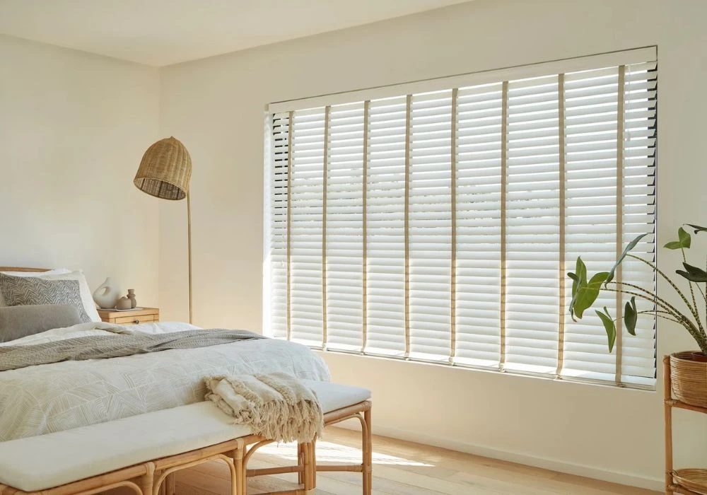 Classic wooden venetian blinds for windows in Dubai.